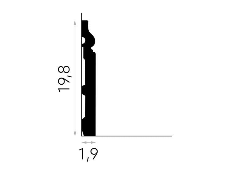 PLINTA POLIMER RIGID MD020 - 200 x 20 x 1.9 cm - Decorevo