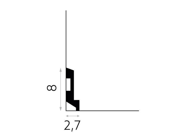 PLINTA POLIMER RIGID MD024 - 200 x 8 x 2.7 cm - Decorevo