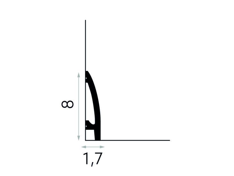 PLINTA POLIMER RIGID MD030 - 200 x 8 x 1.7 cm - Decorevo