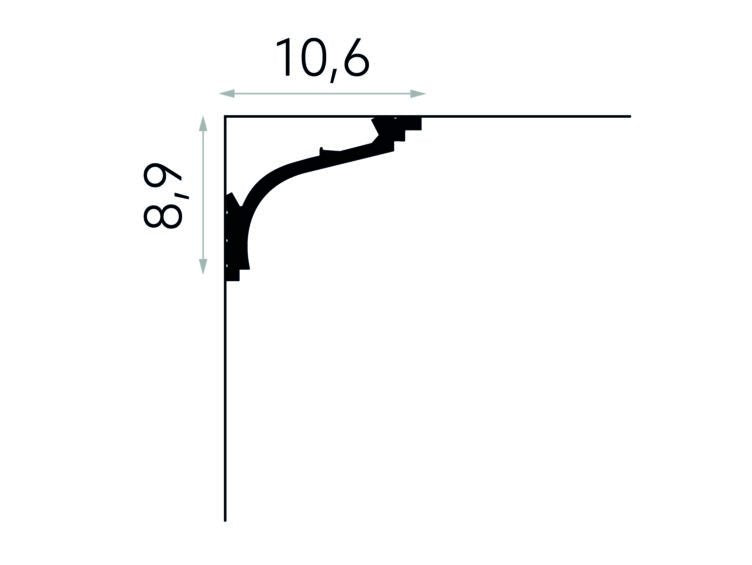 CORNISA POLIMER RIGID MD110 - 200 x 8.9 x 10.6 cm - Decorevo