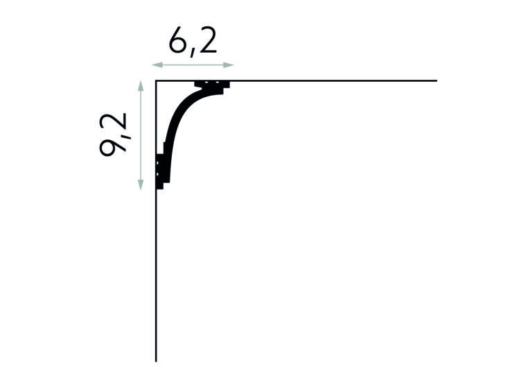 CORNISA POLIMER RIGID MD111 - 200 x 9.2 x 6.2 cm - Decorevo