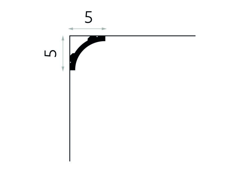 CORNISA POLIMER RIGID MD210 - 200 x 5 x 5 cm - Decorevo