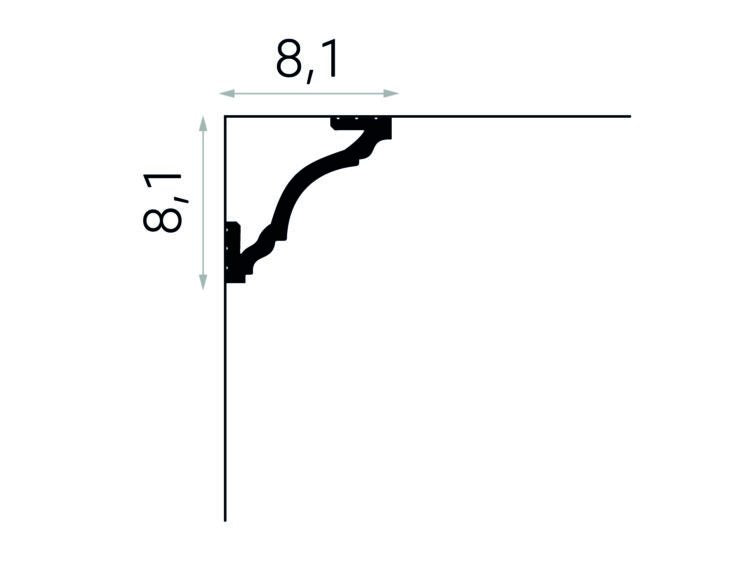 CORNISA POLIMER RIGID MD213 - 200 x 8.1 x 8.1 cm - Decorevo