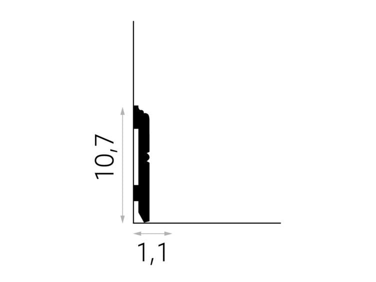 PLINTA POLIMER RIGID MD354 - 200 x 10.7 x 1.1 cm - Decorevo