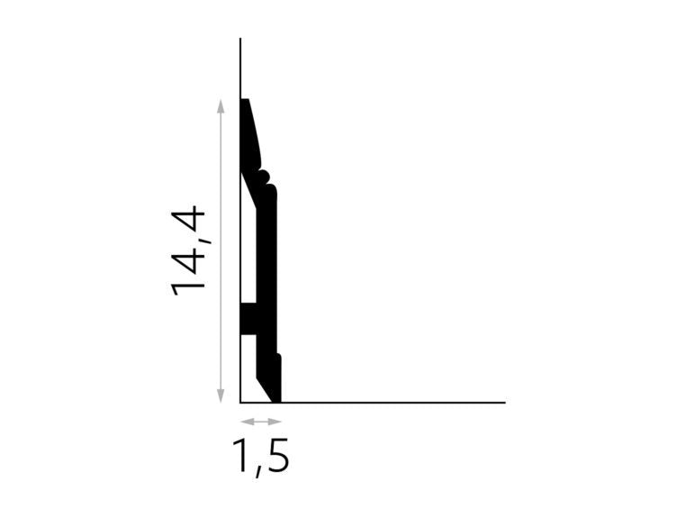 PLINTA POLIMER RIGID MD361 - 200 x 14.4 x 1.5 cm - Decorevo