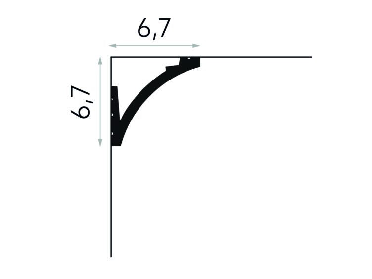 CORNISA POLIMER RIGID MD380 - 200 x 6.7 x 6.7 cm - Decorevo
