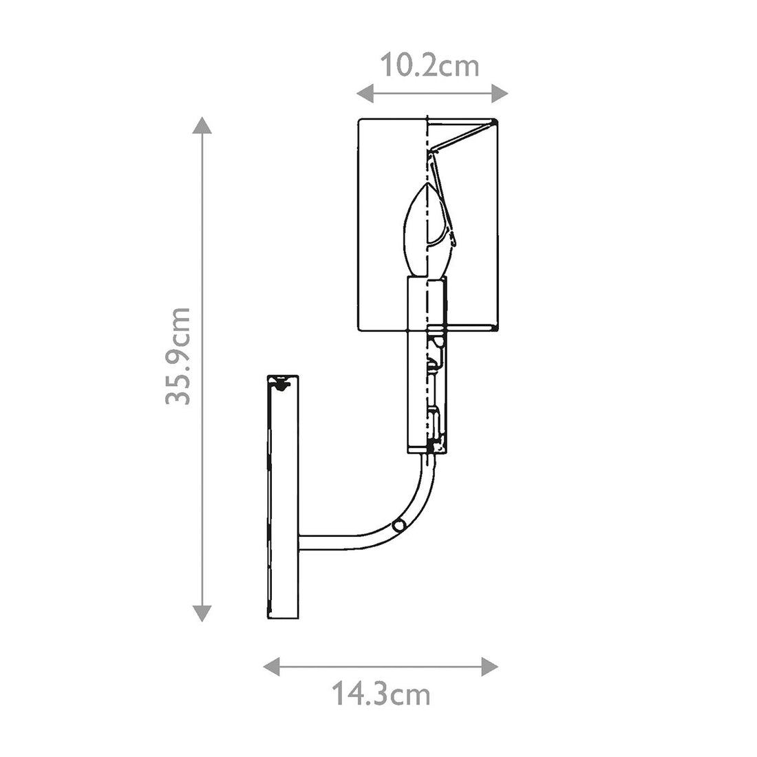 Aplică de perete Brianna – 1 bec, design minimalist clasic, Finisaj Nichel Lustruit