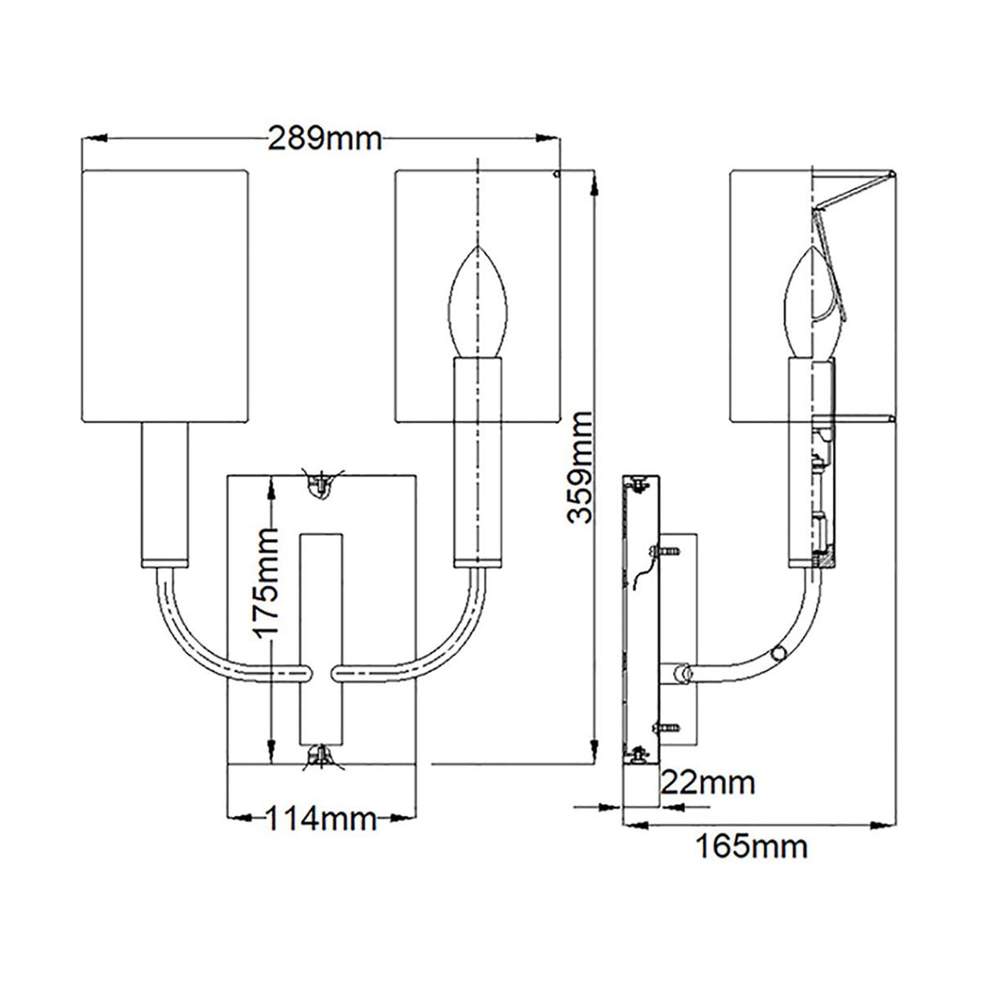Aplică de perete Brianna – 2 becuri, Finisaj Burnished Brass