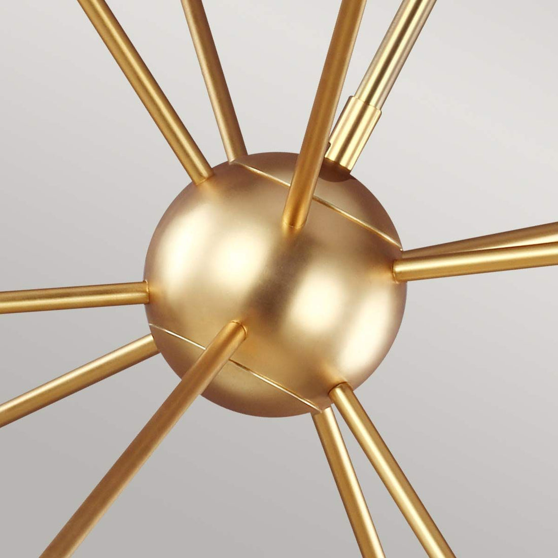 Candelabru Jax – 10 becuri, design Starburst Art Deco, Finisaj Burnished Brass