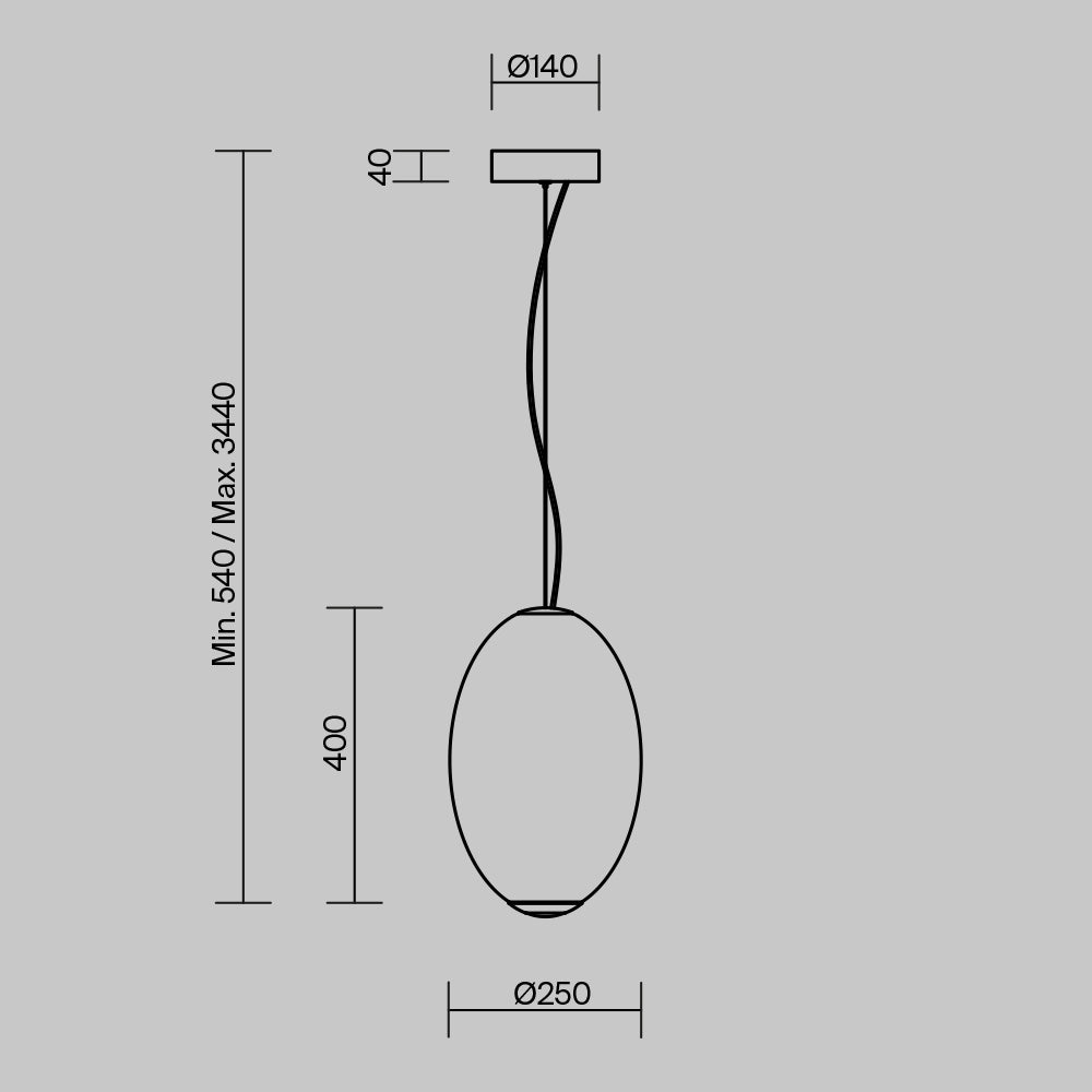 Lampă suspendată Maytoni Bruma, cu Design Oval
