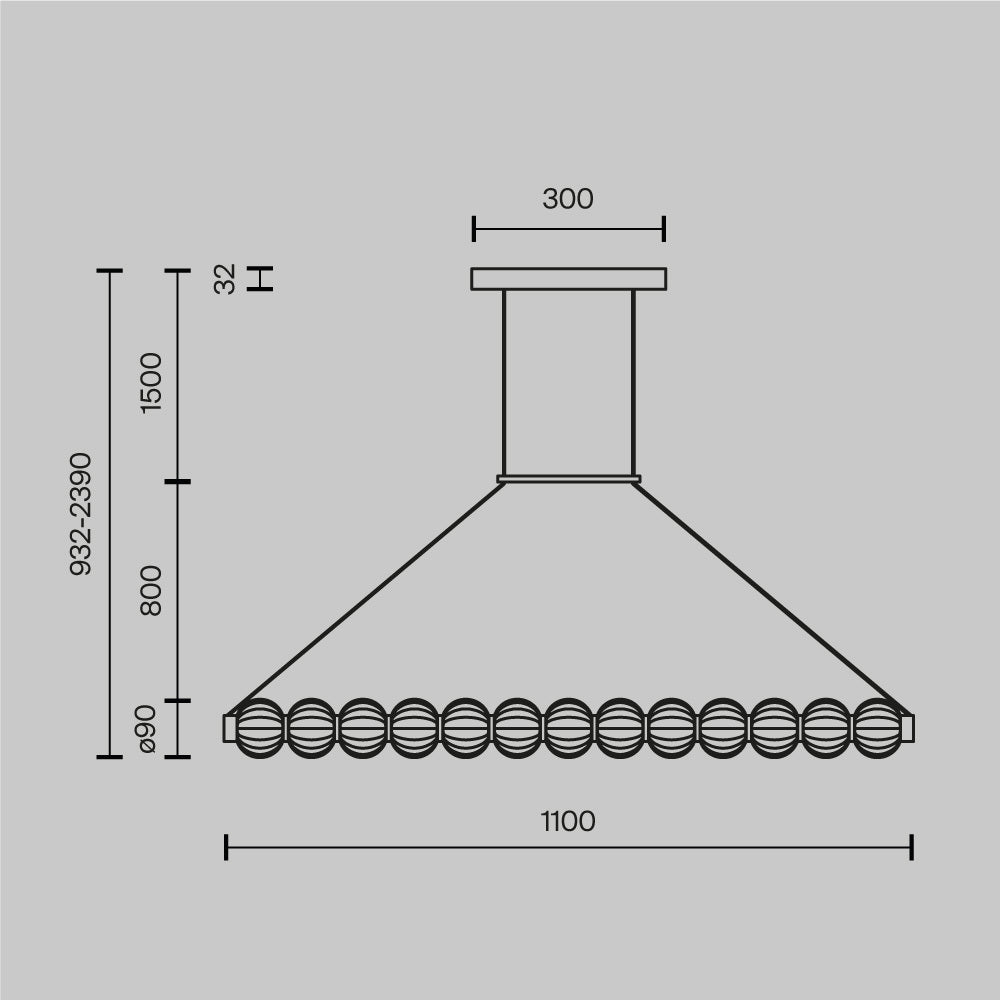 Lustră LED suspendată aurie 110 cm Maytoni Amulet Gold