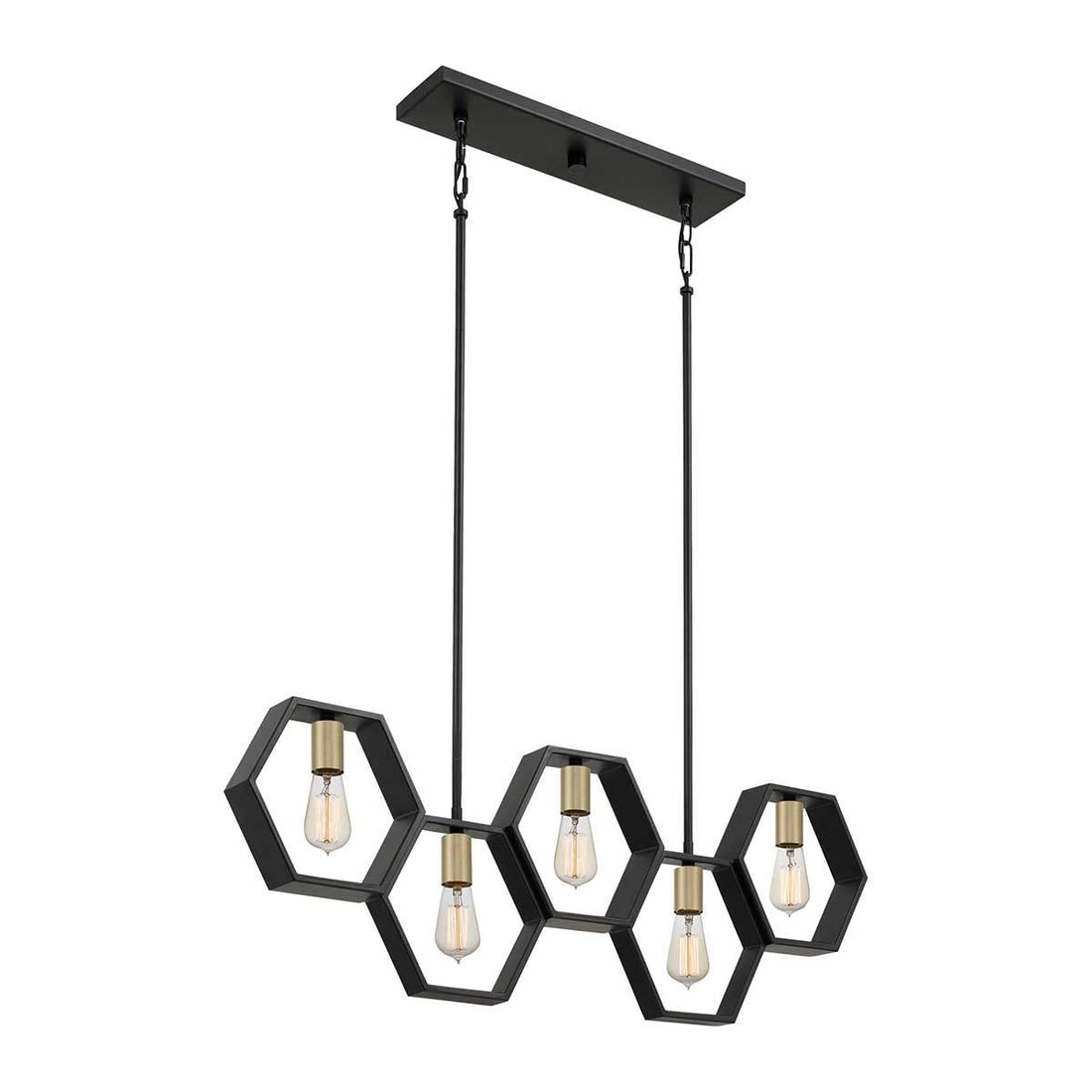 Suspensie 5Lt Bismarck – Design Geometric Modern, Earth Black & Auriu