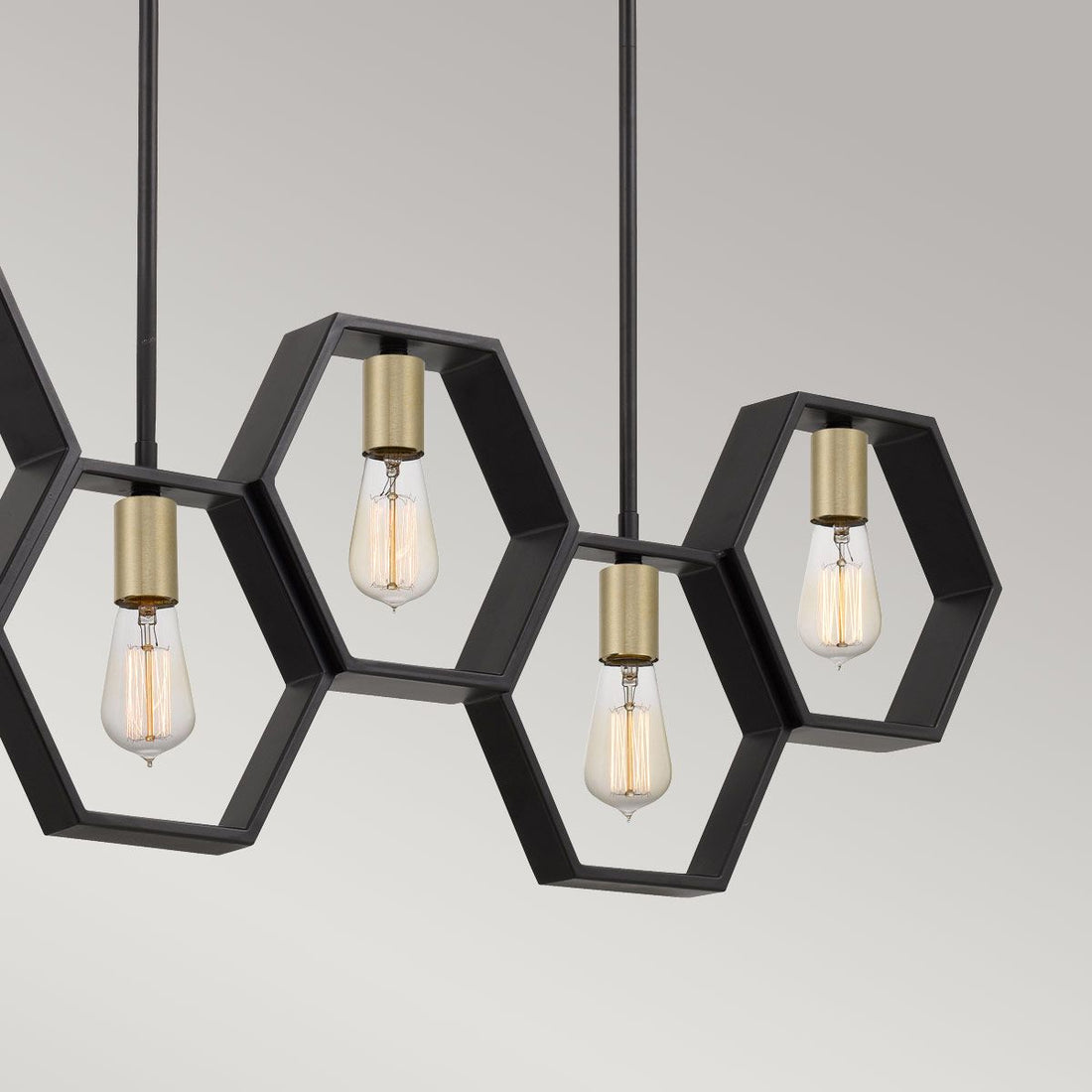 Suspensie 5Lt Bismarck – Design Geometric Modern, Earth Black & Auriu
