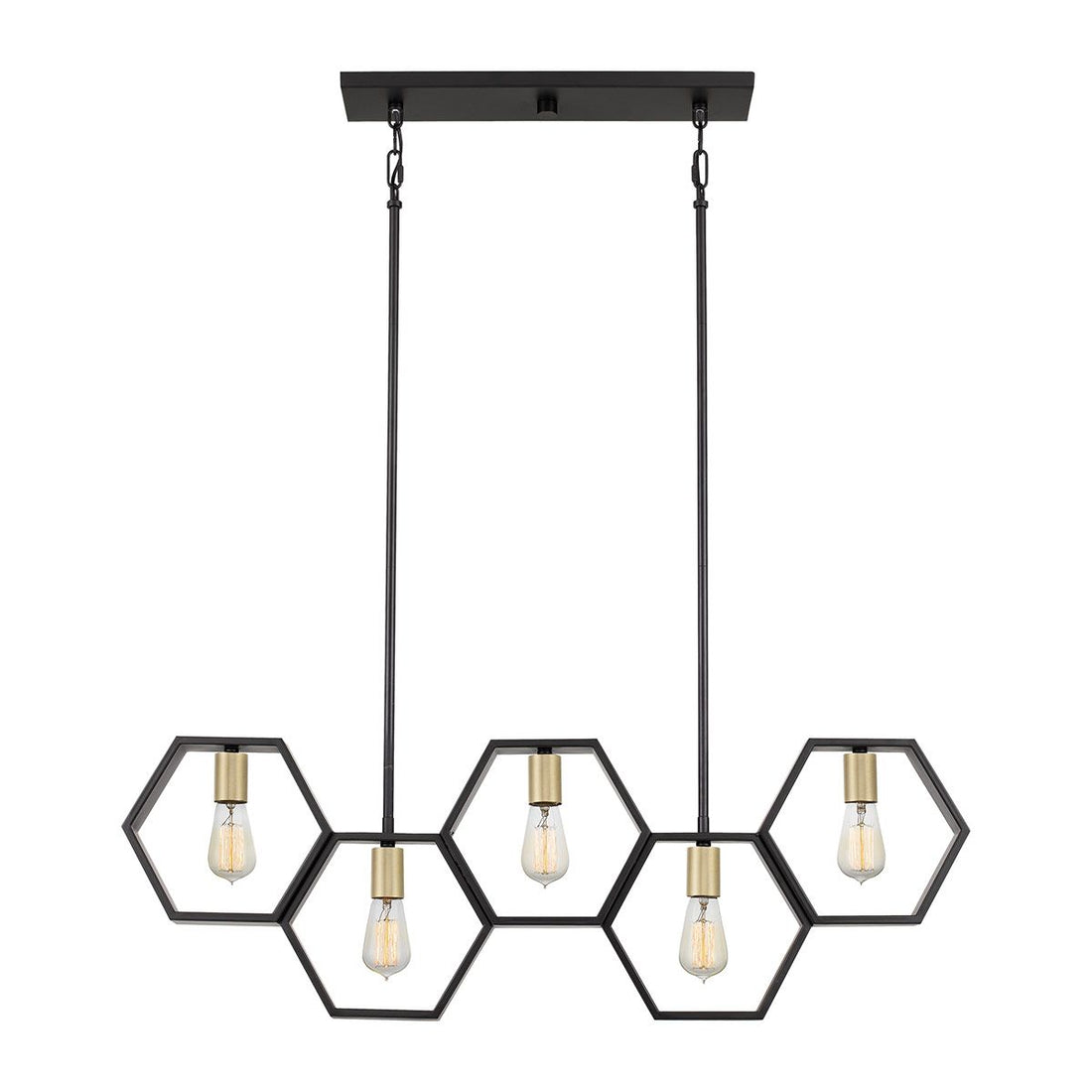 Suspensie 5Lt Bismarck – Design Geometric Modern, Earth Black & Auriu