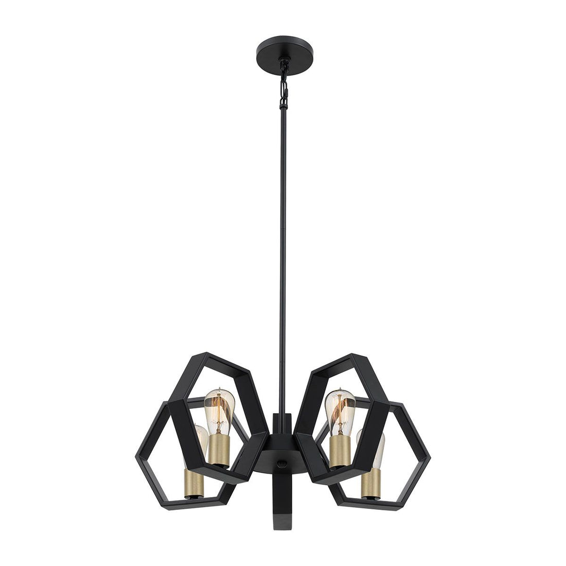 Candelabru 5Lt Bismarck – Design Geometric Modern, Earth Black & Auriu