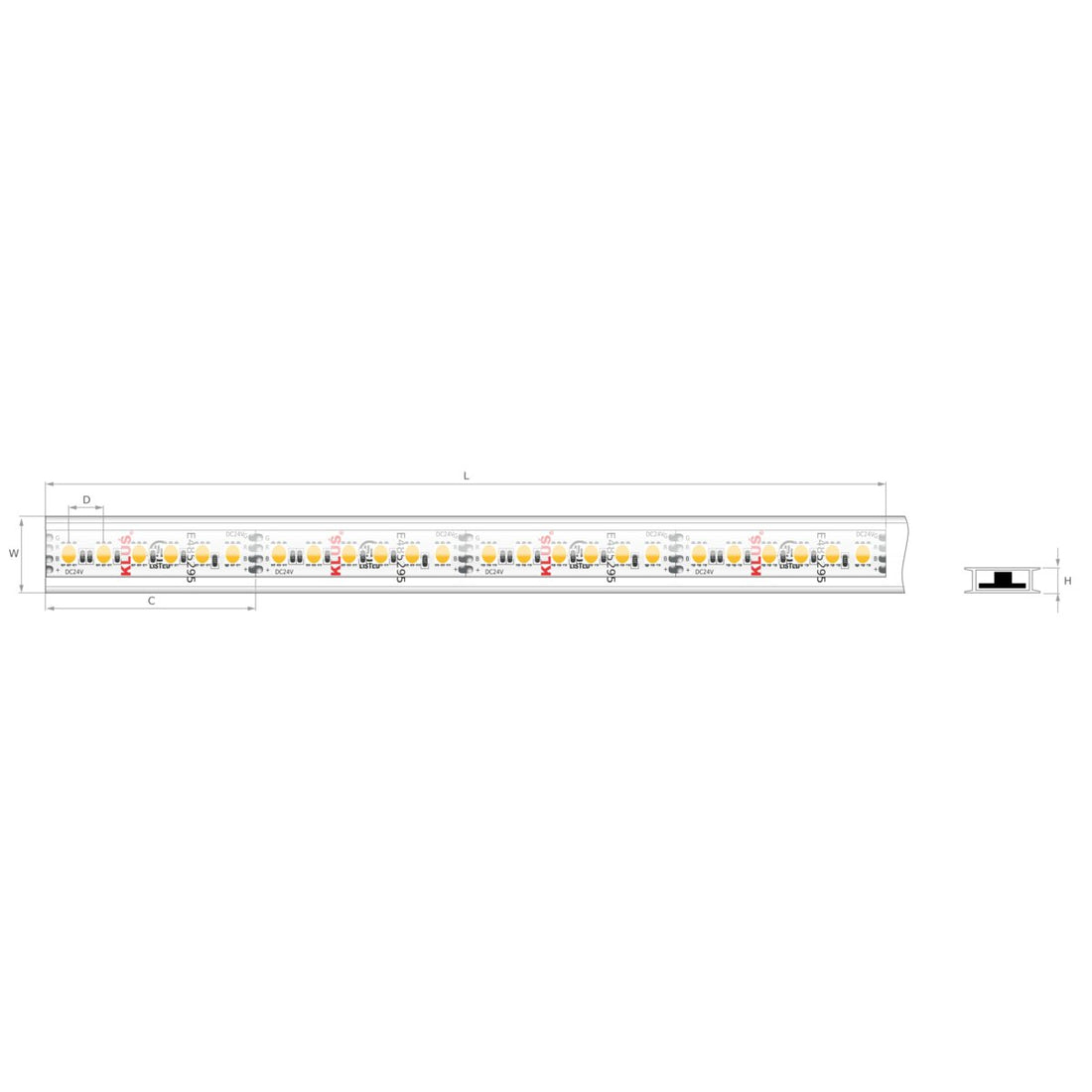Bandă LED RGB 24V 7 W/m, 120 LED/m, IP65, 16,7×4,6 mm