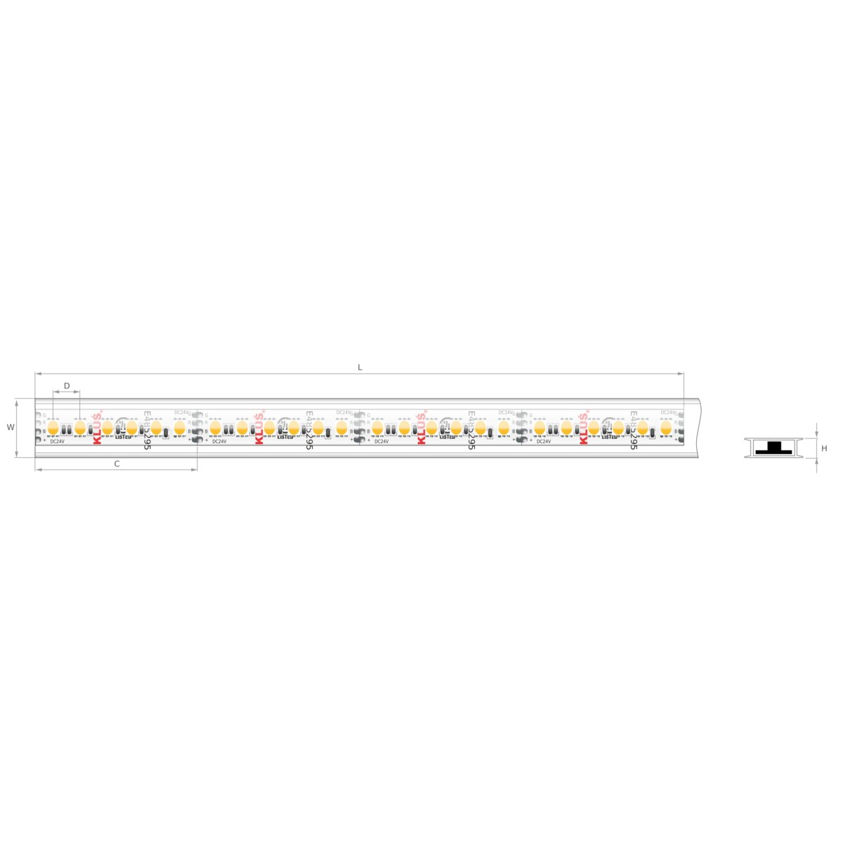 Bandă LED RGB 24V 7 W/m, 120 LED/m, IP65, 16,7×4,6 mm