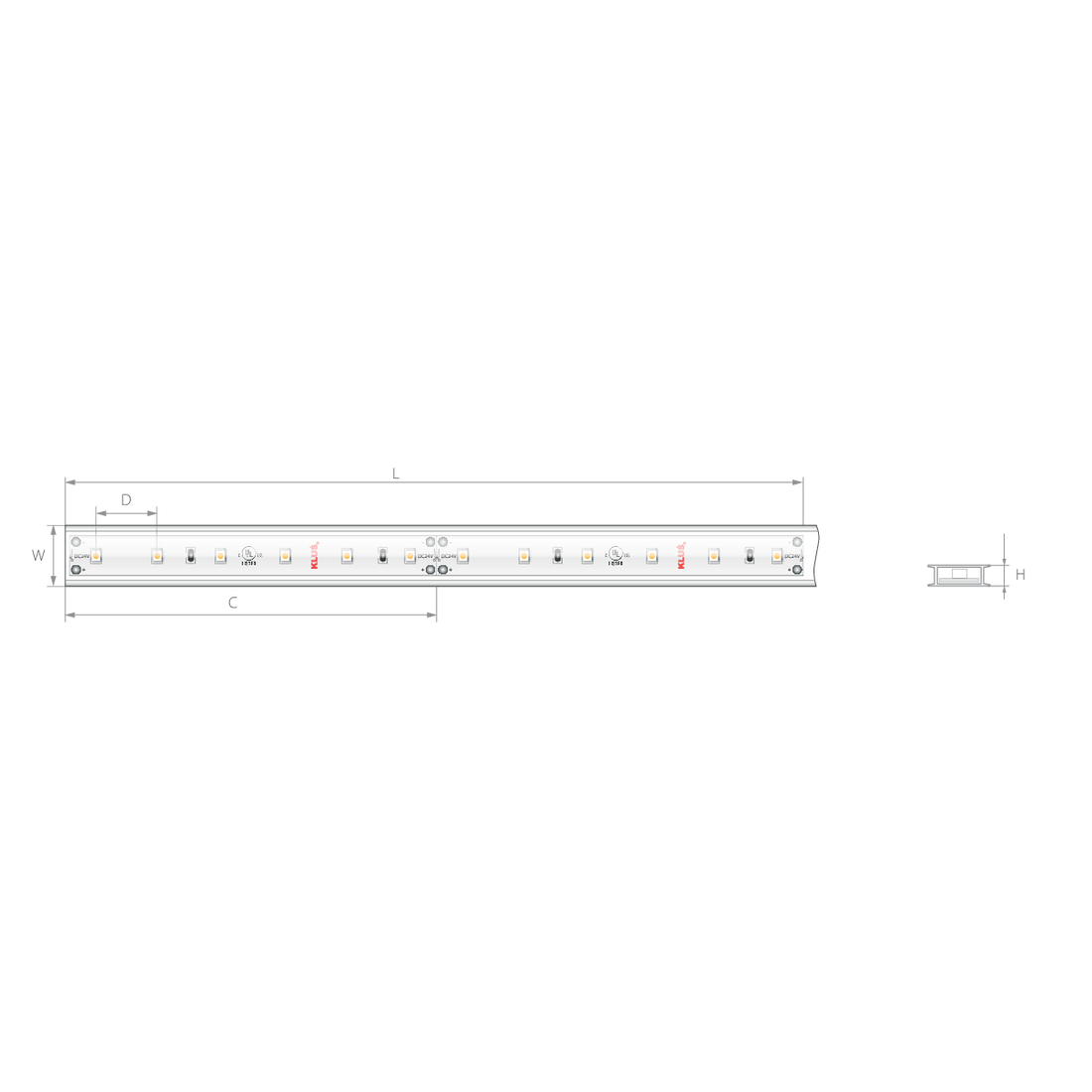 Bandă LED albastră 24V 4,8 W/m, 60 LED/m, IP65, 16,7×4,6 mm