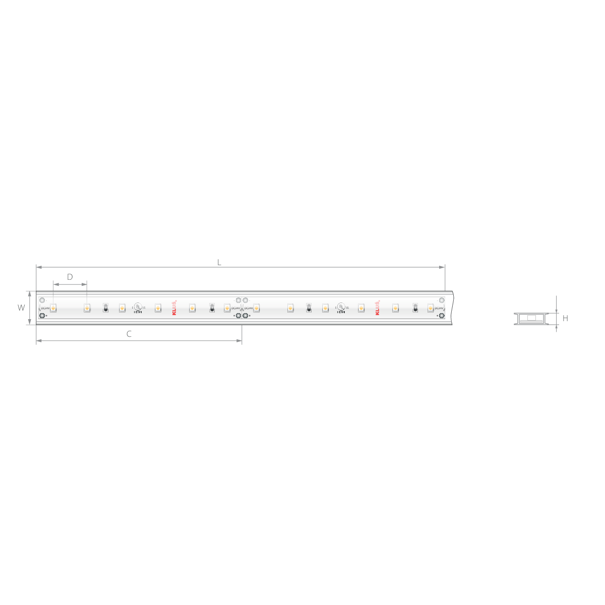 Bandă LED albastră 24V 4,8 W/m, 60 LED/m, IP65, 16,7×4,6 mm