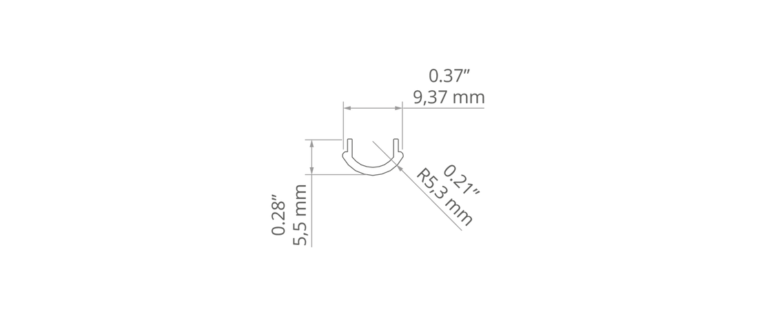 Desen tehnic difuzor PIKO-7R, lățime 9 mm