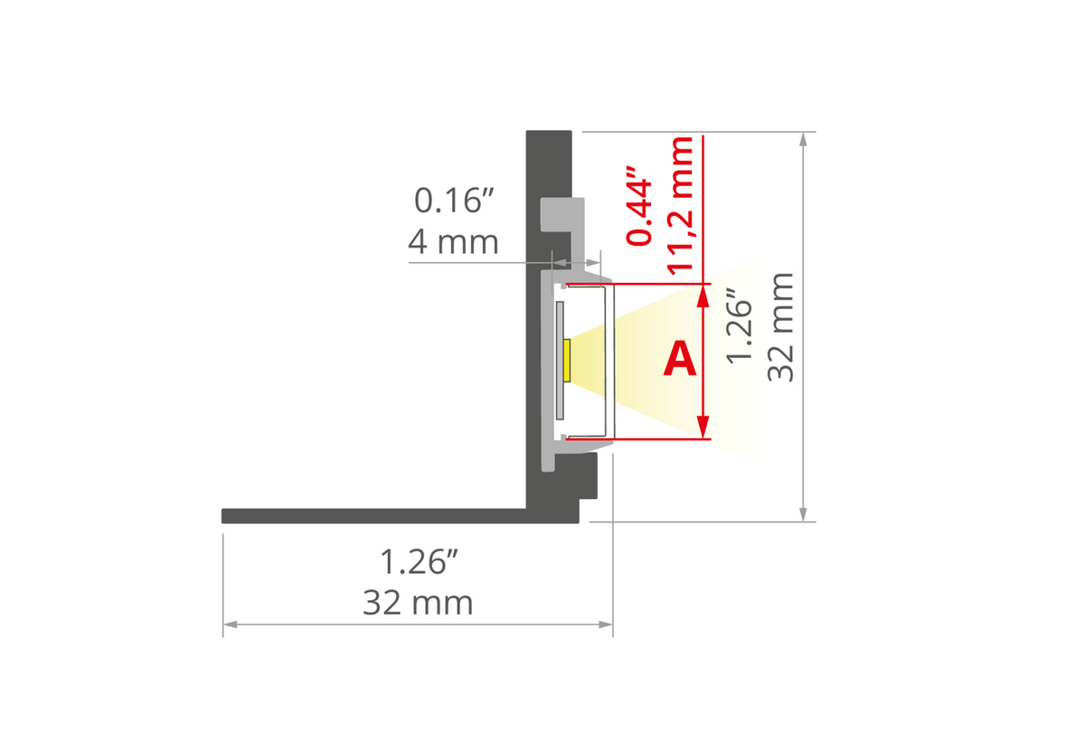 Desen tehnic profil aluminiu NISA-KON, secțiune 32 × 32 mm