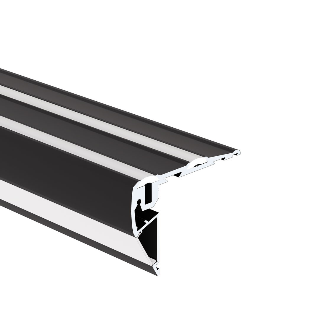 Profil aluminiu bandă LED STEPUS, negru anodizat
