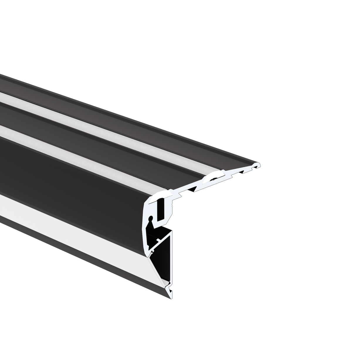 Profil aluminiu bandă LED STEPUS, negru anodizat