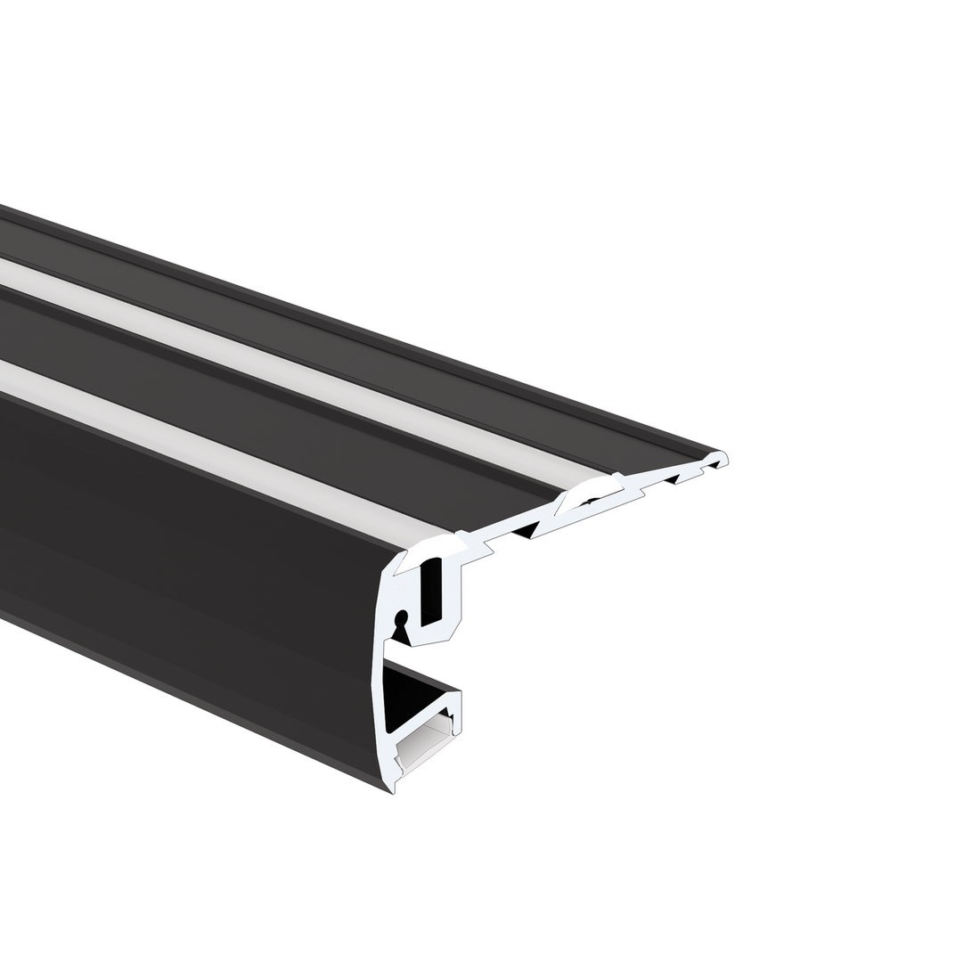 Profil aluminiu bandă LED STEP, negru anodizat
