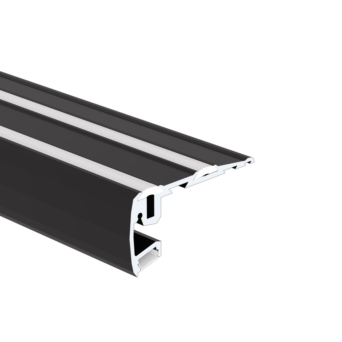 Profil aluminiu bandă LED STEP, negru anodizat