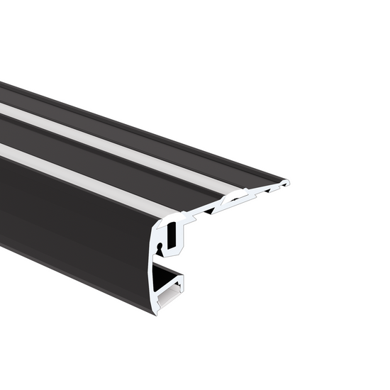 Profil aluminiu bandă LED STEP, negru anodizat