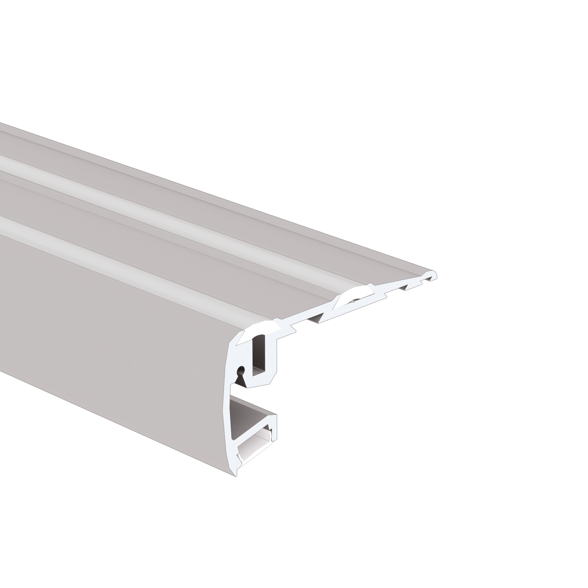 Profil aluminiu bandă LED STEP, argintiu anodizat