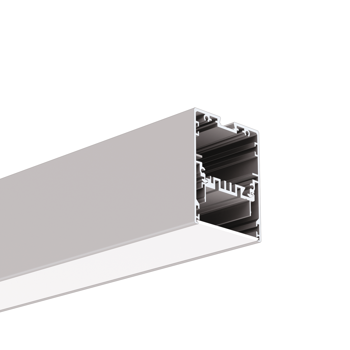 Profil aluminiu bandă LED MOD-50, argintiu anodizat