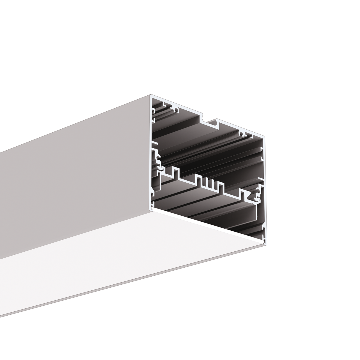 Profil aluminiu bandă LED MOD-100, argintiu anodizat