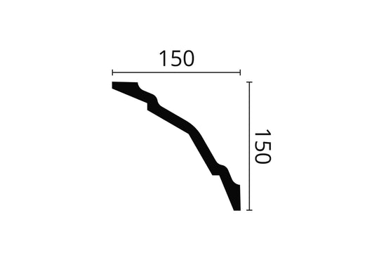 CORNISA POLIMER DUR WT24 - 200 x 15 x 15 cm - imagine 2