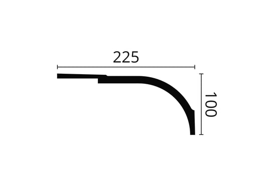 CORNISA POLIMER DUR WT22 - 200 x 10 x 22.5 cm - imagine 2