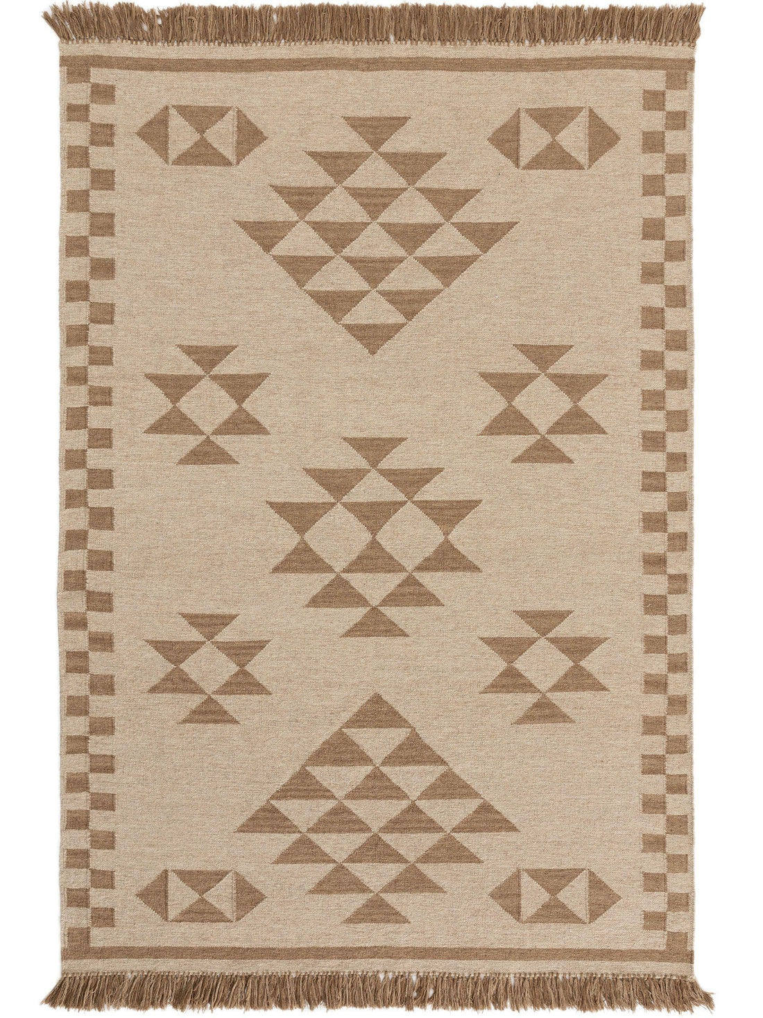 Hand Woven Kilim Mahila Light Brown