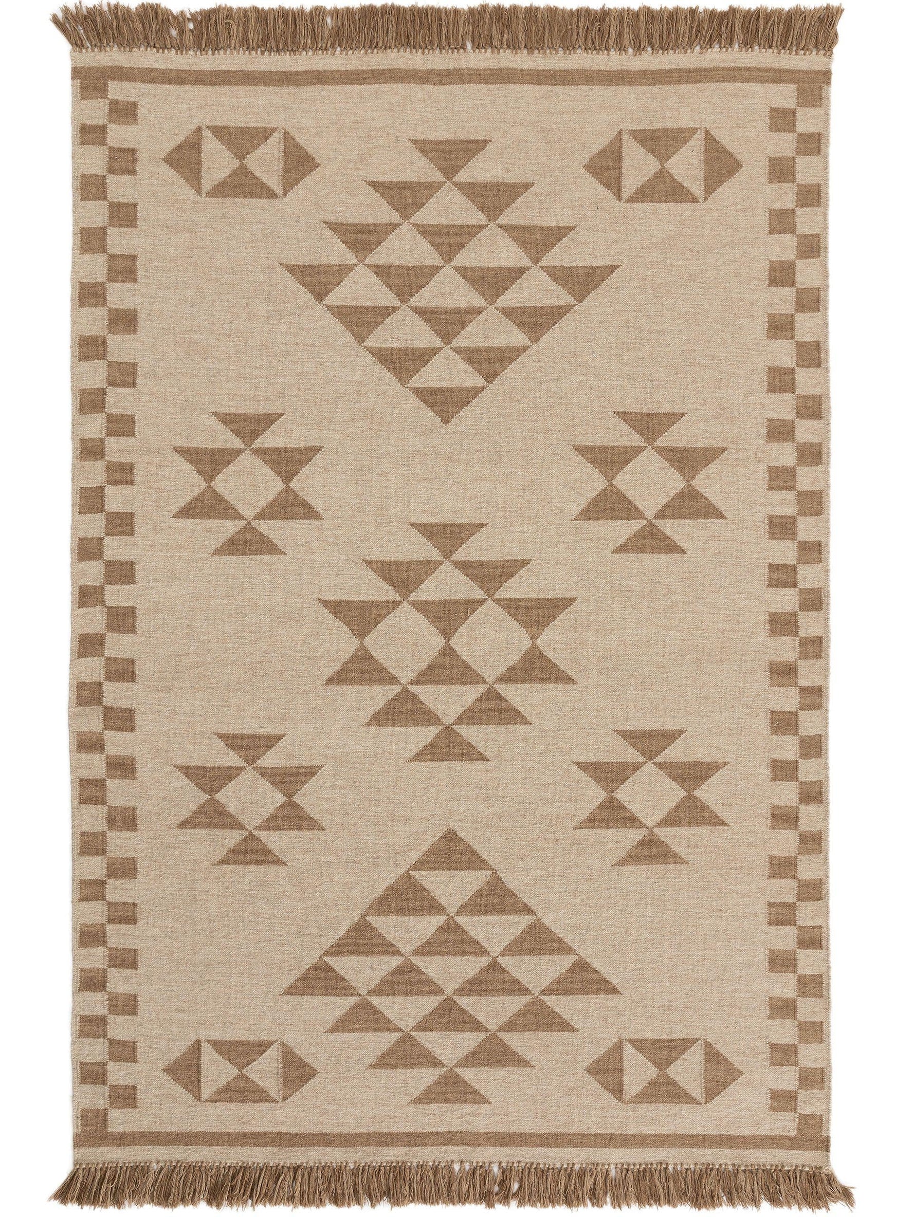 Hand Woven Kilim Mahila Light Brown