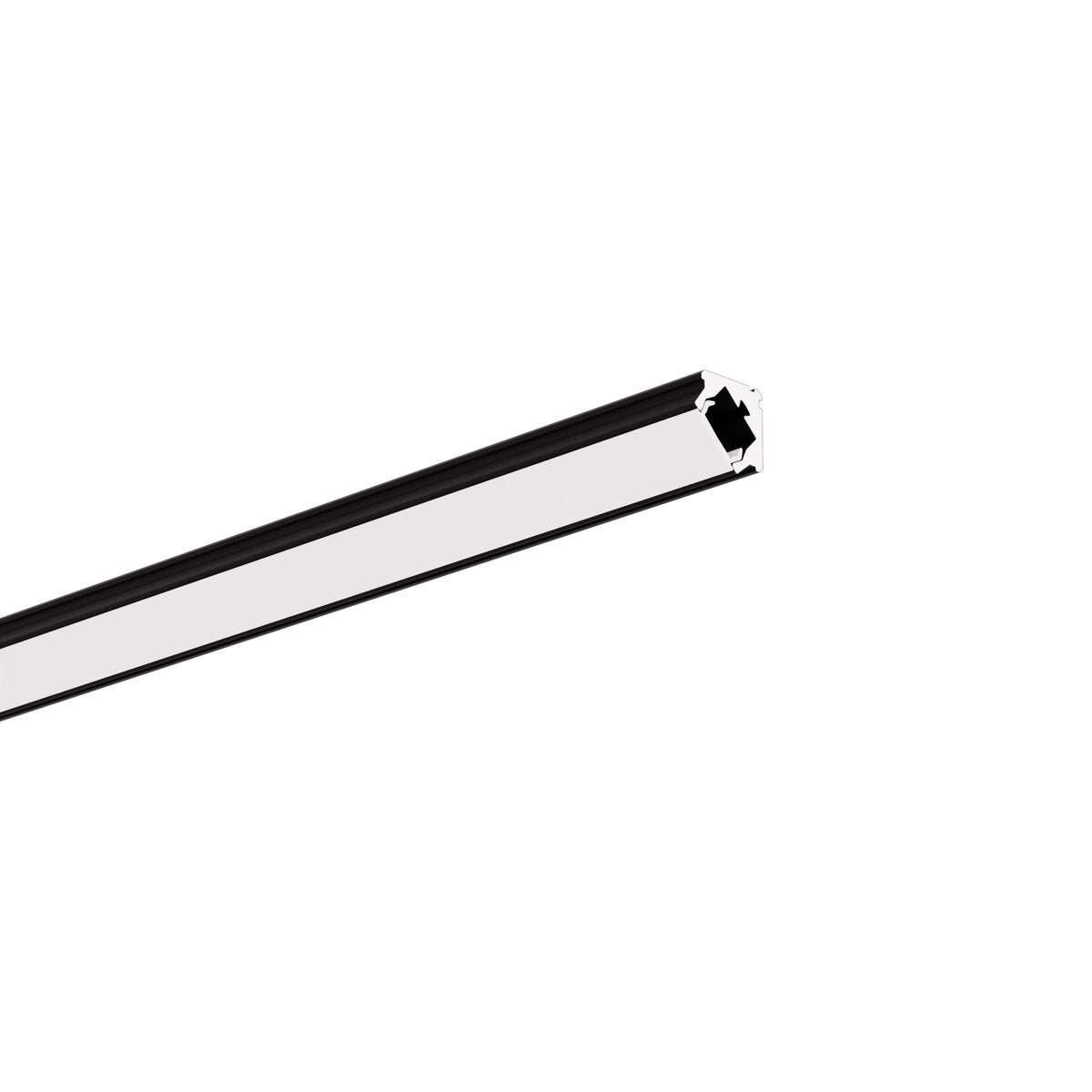 Profil aluminiu bandă LED PIKO-45, negru anodizat
