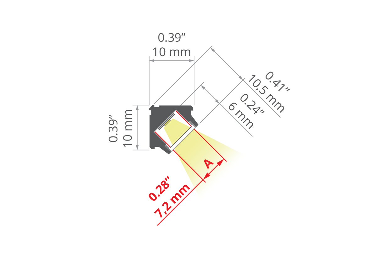 Desen tehnic profil aluminiu PIKO-45, secțiune 11,1 × 11,1 mm
