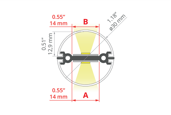 Desen tehnic profil aluminiu JAZ-DUO, secțiune 30 × 6,8 mm