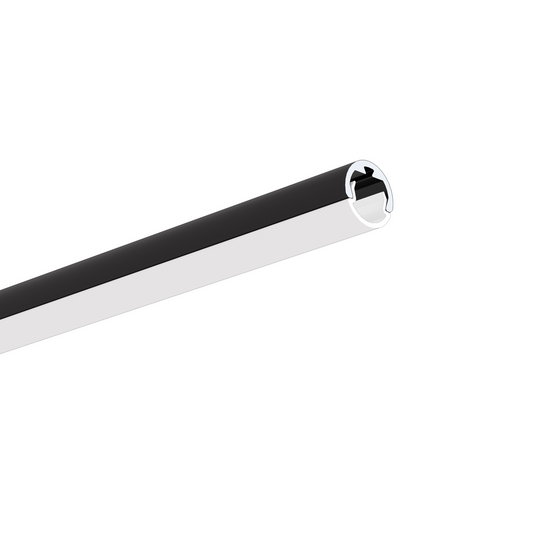 Profil aluminiu bandă LED PIKO-O rotund, negru anodizat