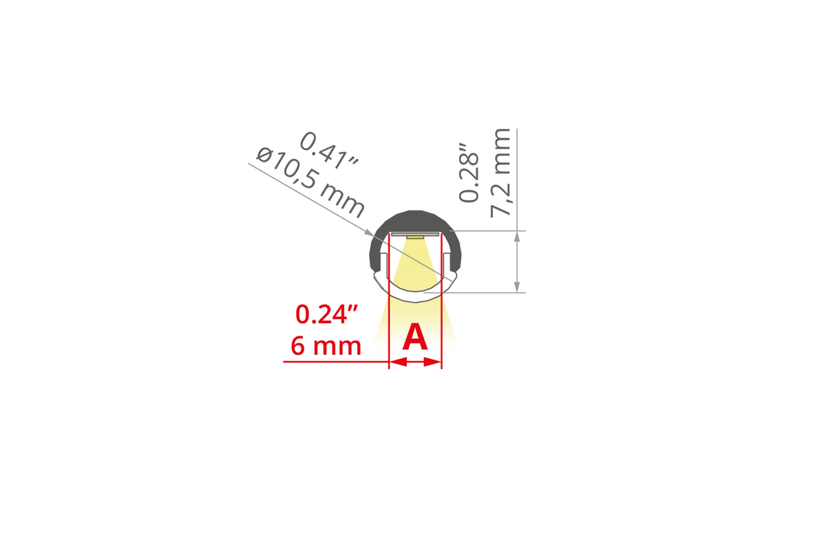 Desen tehnic profil aluminiu PIKO-O, secțiune 10,5 × 7 mm