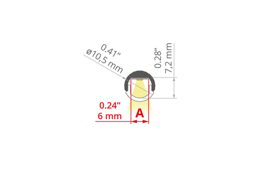 Desen tehnic profil aluminiu PIKO-O, secțiune 10,5 × 7 mm