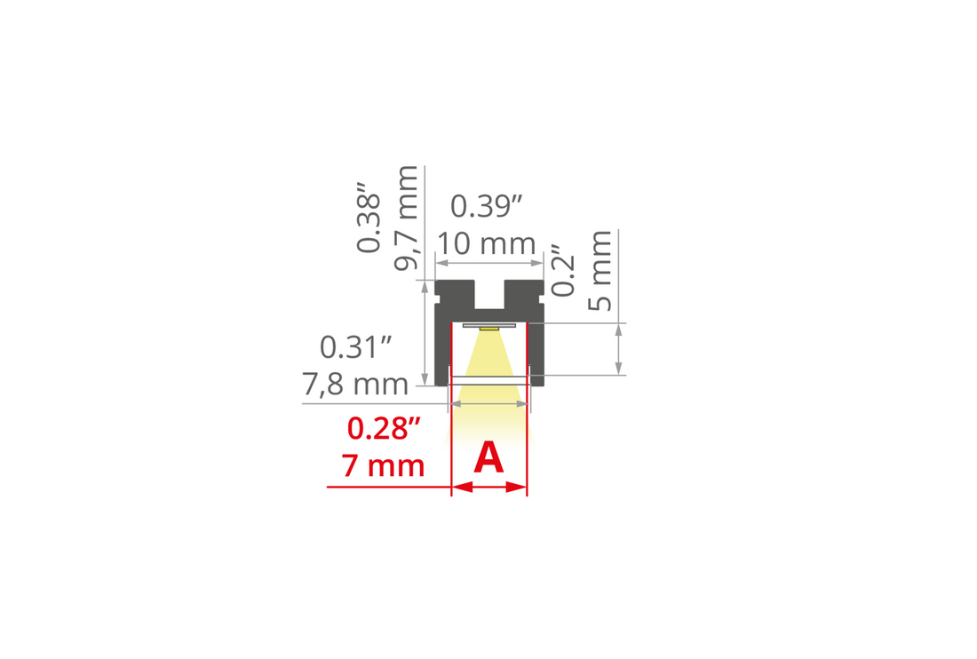 Desen tehnic profil aluminiu PIKO-ZM, secțiune 10 × 9,7 mm