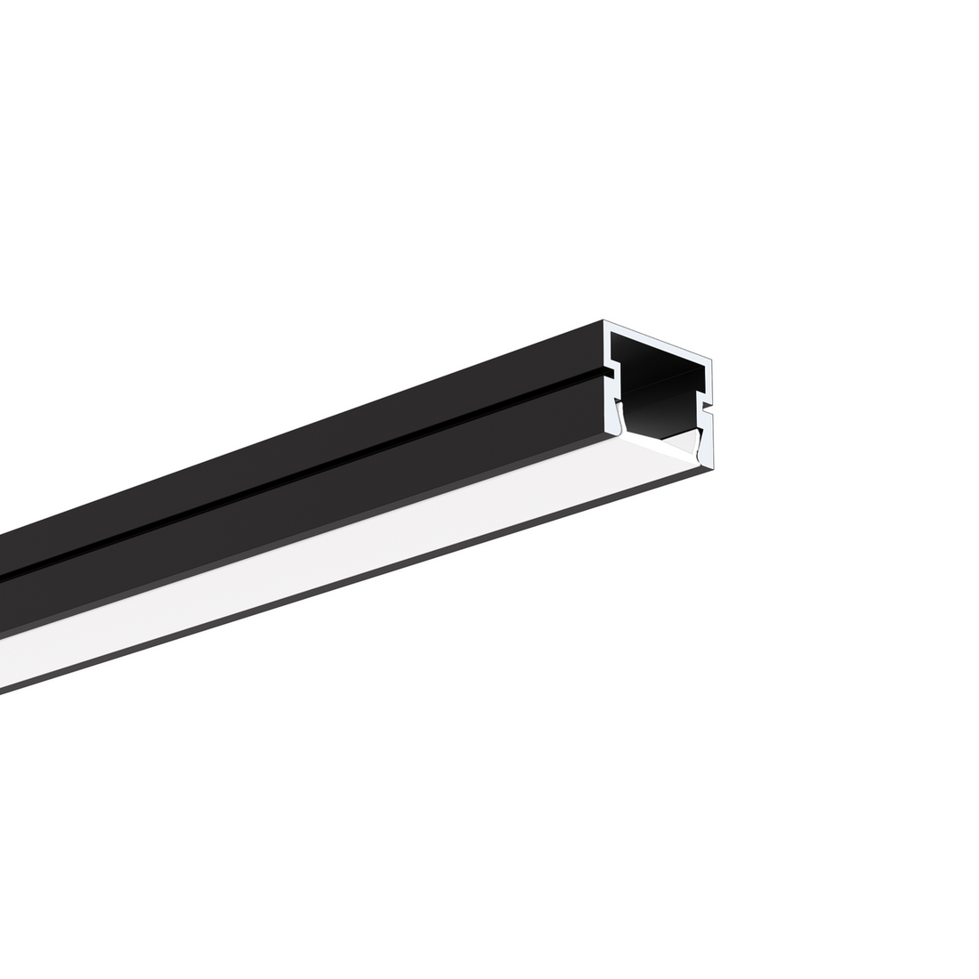 Profil aluminiu bandă LED PDS-4-PLUS, negru anodizat