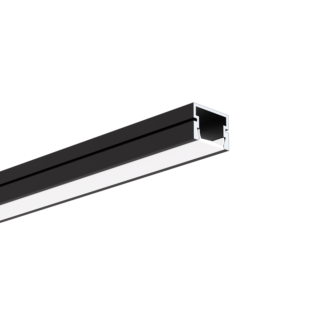 Profil aluminiu bandă LED PDS-4-PLUS, negru anodizat