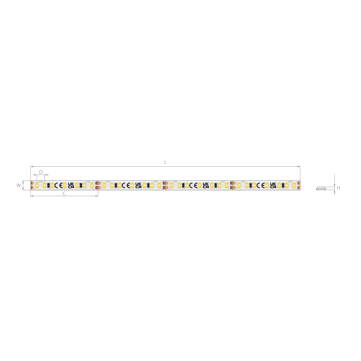 Bandă LED îngustă 24V 4,5 W/m, 196 LED/m, CRI 90, IP20, 5 mm