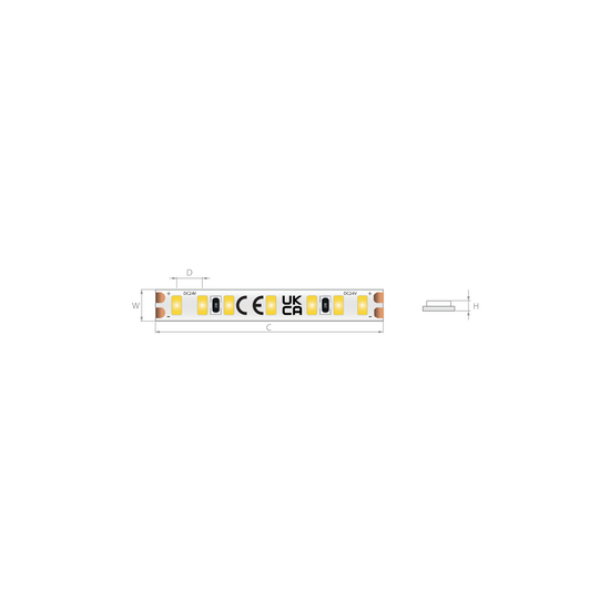 Desen tehnic bandă LED îngustă 24V 4,5 W/m, 196 LED/m, CRI 90, IP20, 5 mm