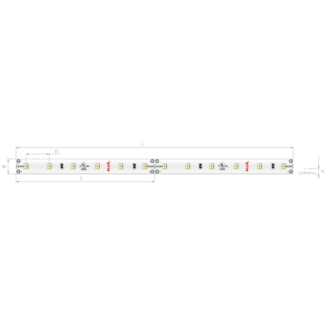 Bandă LED albastră 24V 4,8 W/m, 60 LED/m, IP20, 8 mm