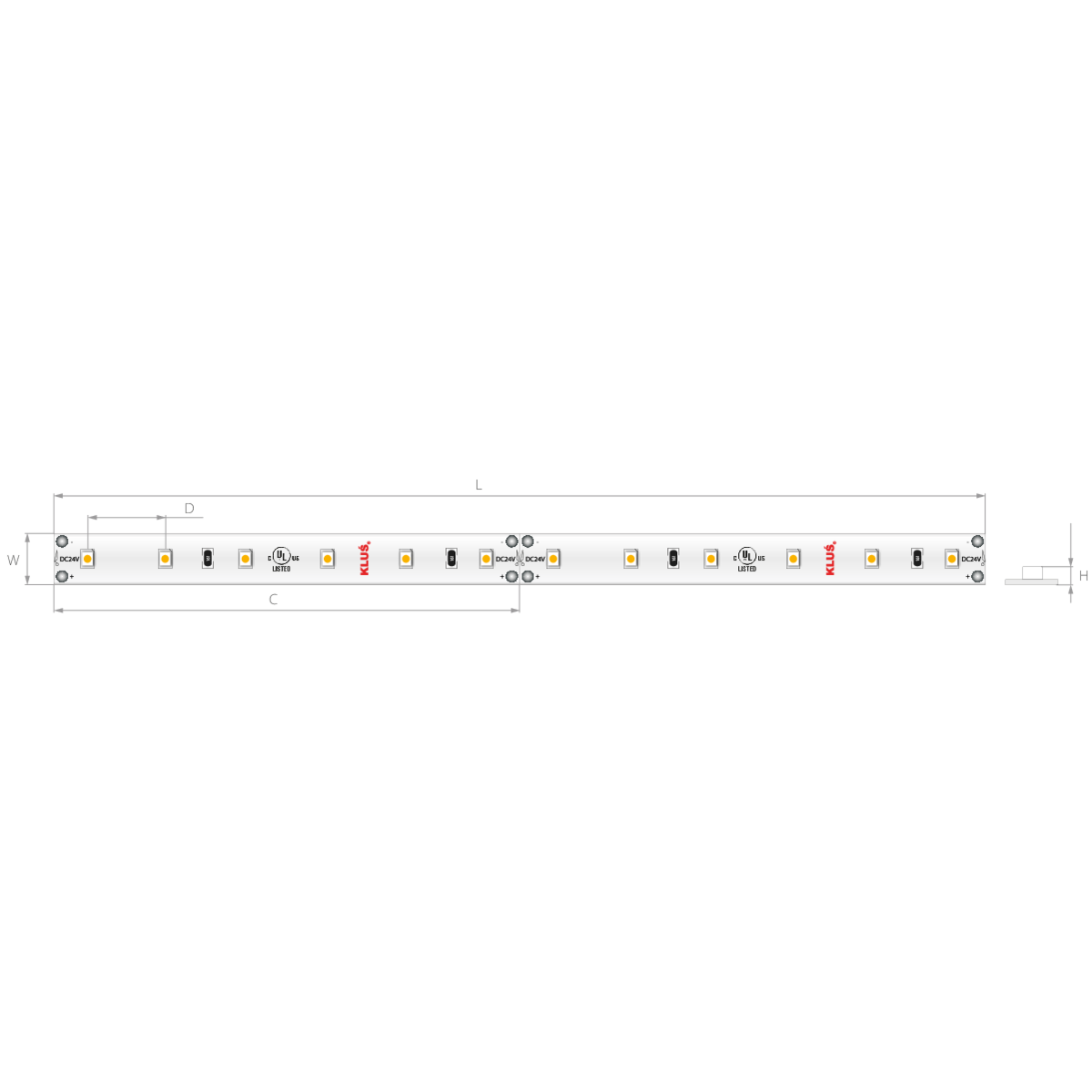 Bandă LED albastră 24V 4,8 W/m, 60 LED/m, IP20, 8 mm